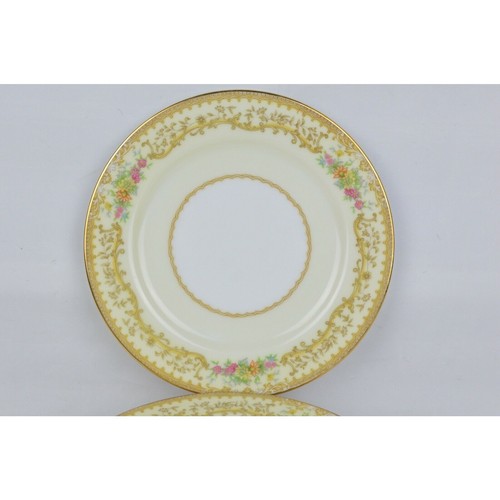 Noritake Elvira 608 Side Plates Set 8 6.25" Gold Trim Floral Japan China