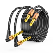 Guitar Cable 10ft 2-Pack, TS to TS 1/4 Inch Cable, Instrument Cable 10 ft, AM...