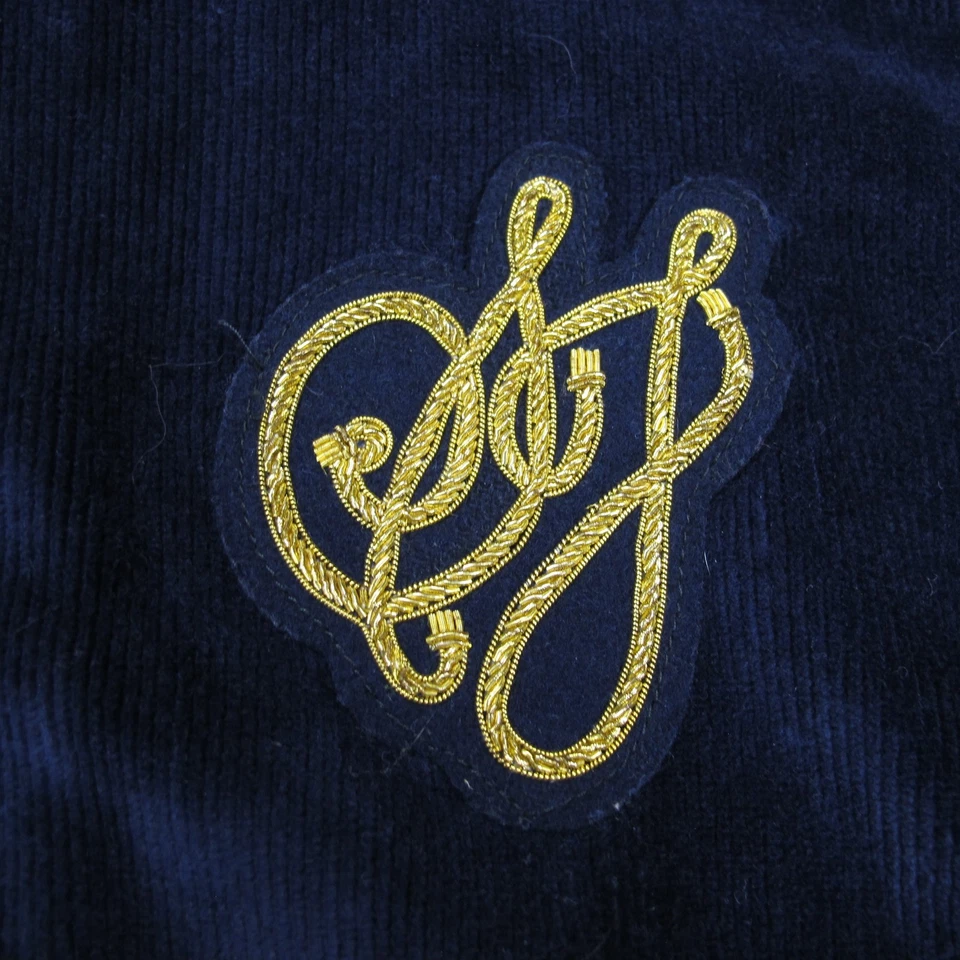 Conjunto de Pantalones Chaqueta con Cremallera Traje de Pista de Terciopelo Dorado Azul Marino Sean John De Colección Para Hombres L Y2K Foto 4 de 4