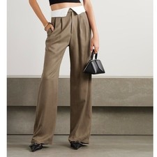NWT Reformation Stevie Pant Mushroom Brown 2 Preppy Chic