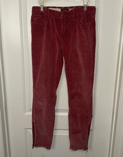 Pilcro And The Letterpress Pants Sz 27 Anthropologie Corduroy STET Ankle Red