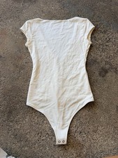 Abercrombie V Neck Cream Bodysuit Snaps