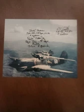The Flying Tiger Aces RT Smith, Bob Neal, & "Duke" Hedman Signed 8x10 Photo 