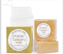 Turmeric Soap Bar 3.88 oz X 2Bars for Face Body Smooth Skin, Natural Handmade