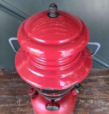 Vintage 1961 Red Coleman 200A Single Mantle Gas Camping Camp