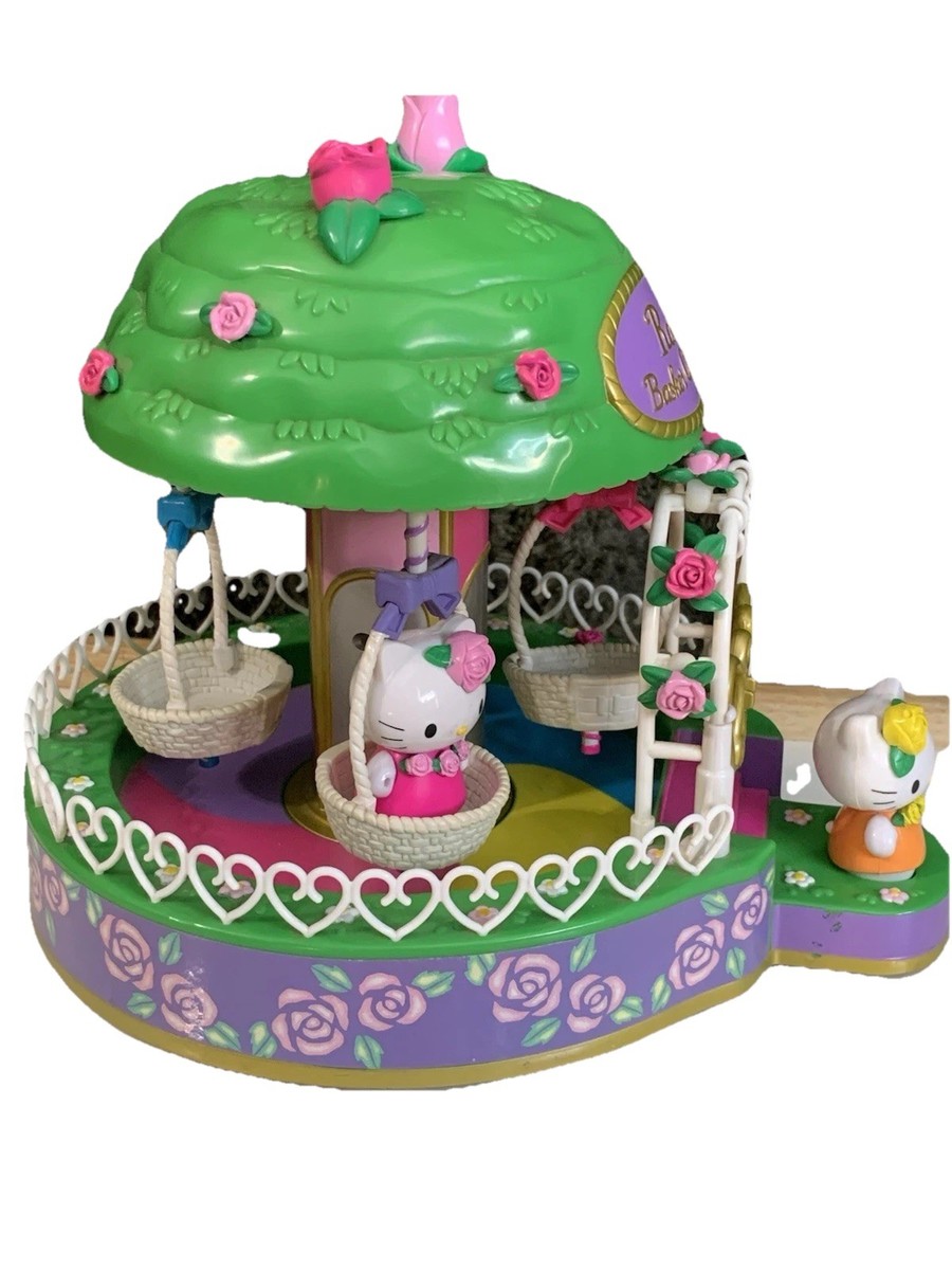 2001 Bandai Hello Kitty Dream World Rose Basket Carousel