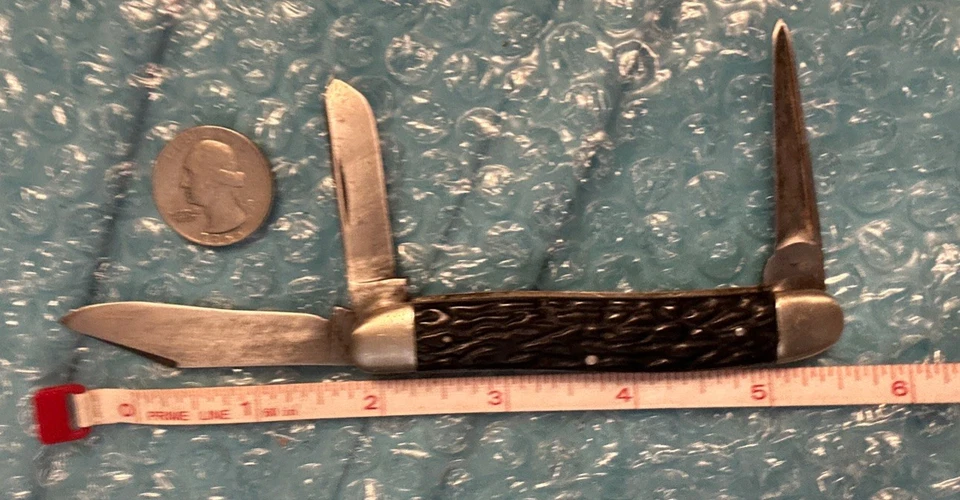 De colección L.F.&C Landers, Frary & Clark EE. UU. 3 hojas vaquero ganadero, raro golpe 🥊 Foto 3 de 4