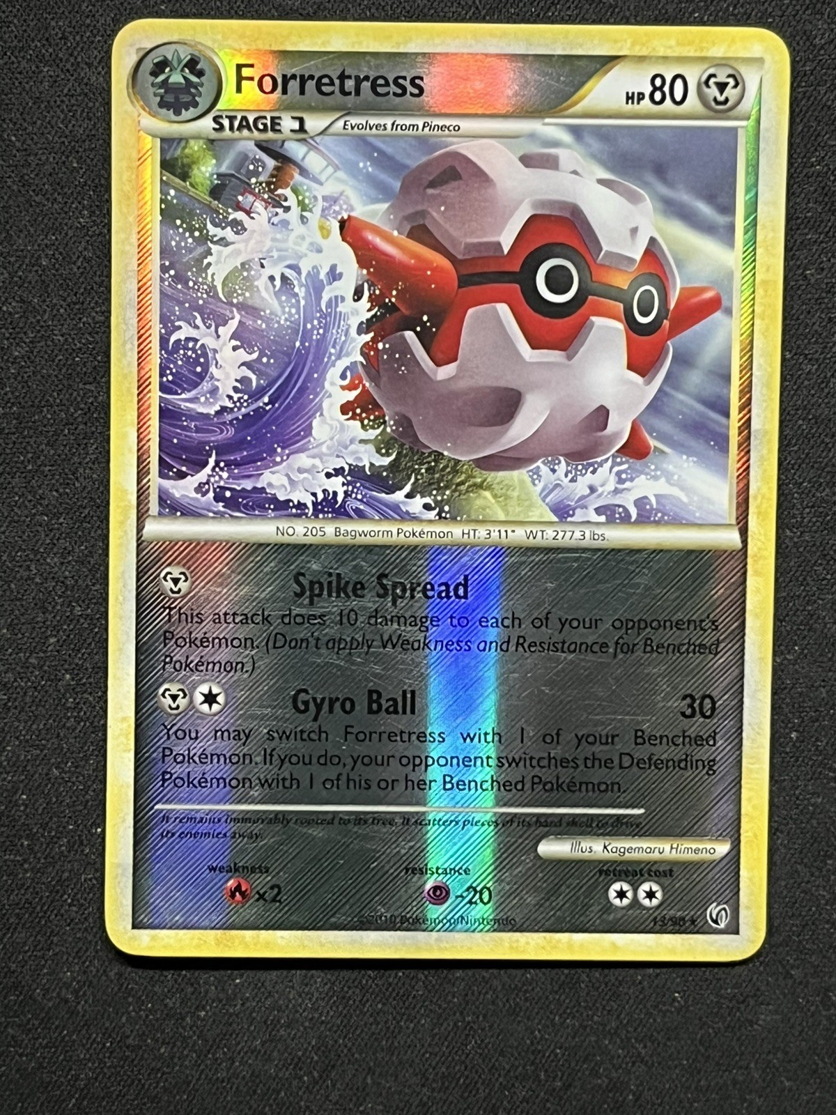 Forretress HGSS Undaunted 13/90 Rare Reverse Holo Moderately Played