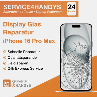   iPhone 16 Pro Max Displayglas Reparatur Display Glas Frontglas