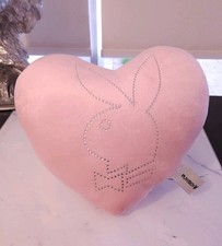playboy heart pillow plush diamante pink womens Y2K rhinestone 2007