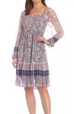 Maison Tara Feminine Mesh Floral Smock Boho Cottage Romantic Fairy Dress NWT 16W