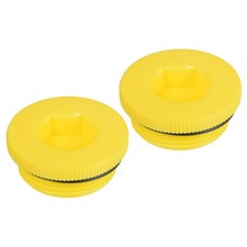2pcs G1-1/4 Hold Plugs Plastic Male Thread Hex Socket Sealing End Cap, Yellow