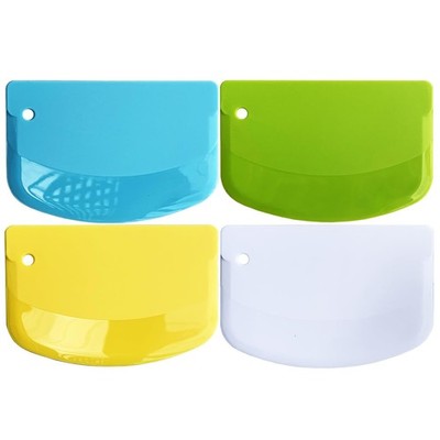 Hard Bench Scraper Dough Scraper for Baking, 4 PCs BPA Free PP Plastic Flexible