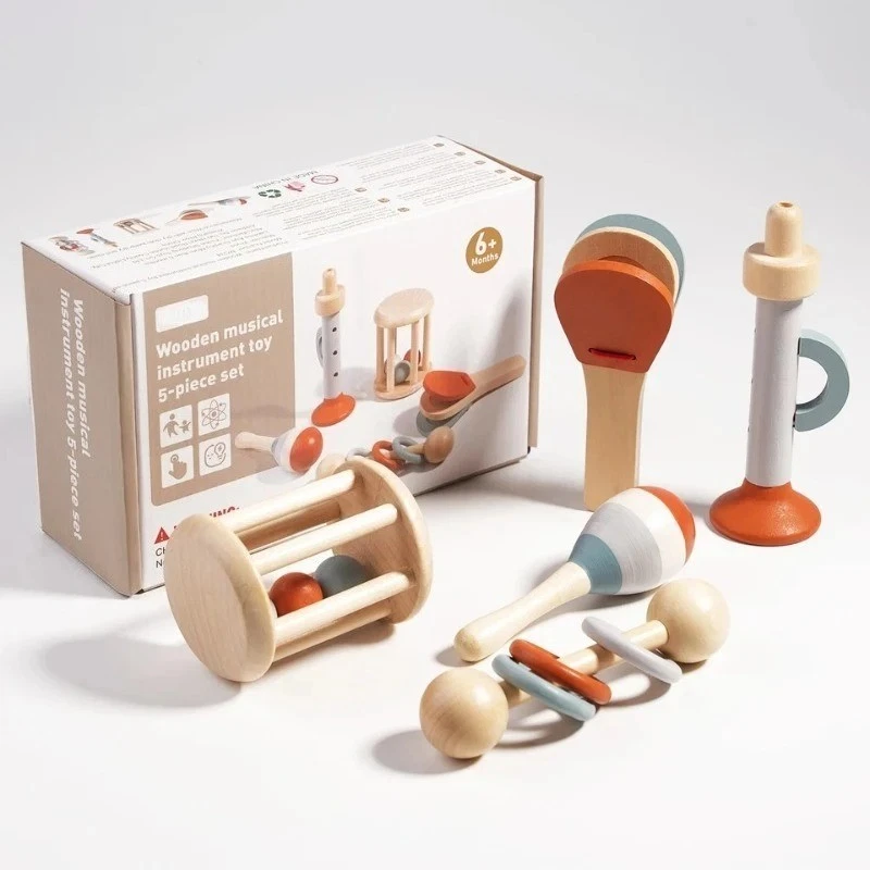 Wooden Teether Baby Musical Toy Sensory Toys Shake Jingle Rattle Toy Gift set
Opens in a new window 