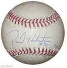 DAVID ROBERTSON SIGNED GAME USED 2013 ANDY PETTITTE YANKEES SAVE BASEBALL #02/30