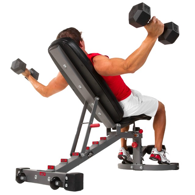 Xmark Fitness 11 Gauge Fid Flat Incline Decline Weight Bench