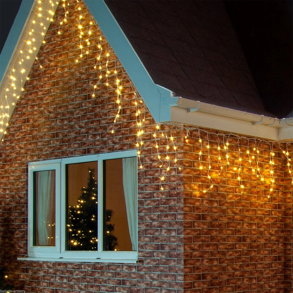 Warm white on sale icicle lights 6m