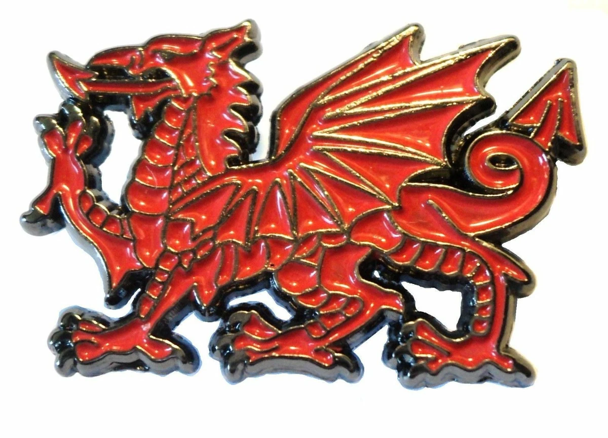 Pin's Dragon Gallois Welsh Dragon - étain - Draig Goch - 27mm X 18mm