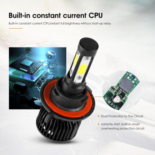 4-Sides H13 LED Headlight Bulbs for Dodge Ram 1500 2500 3500 2006-2012 High Low - Foto 9 di 12