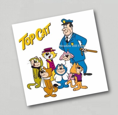 Kühlschrankmagnet Top Katze Retro TV - Yogi Bär - The Flintstones - Jetsons - (2) XL