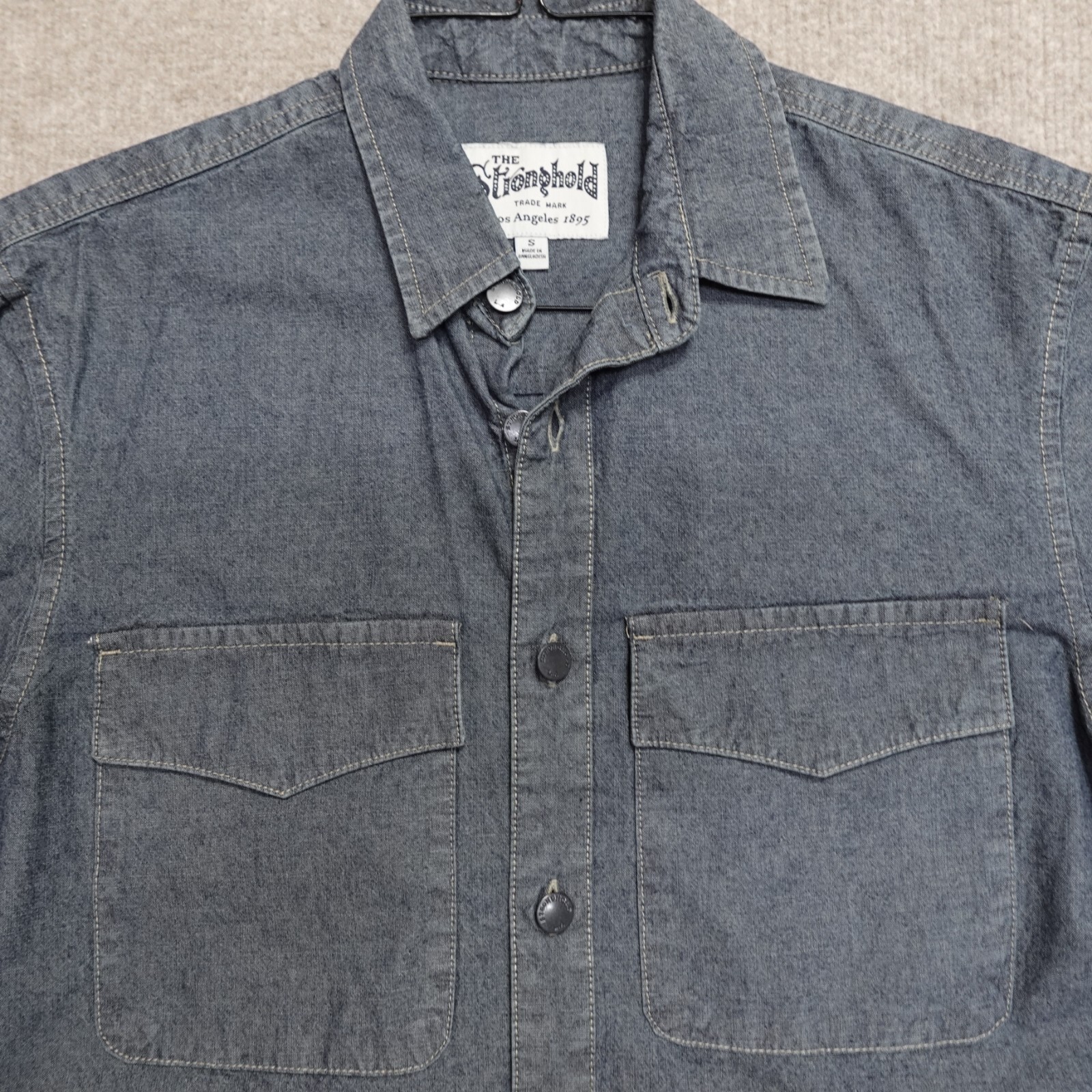 Stronghold Shirt Small Blue Chambray Heavyweight Long Sleeve Overshirt