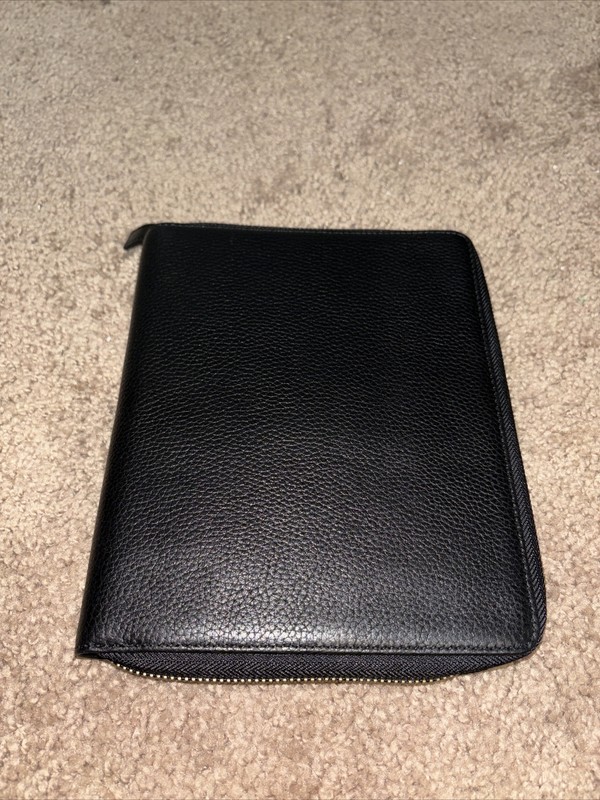 Moterm Leather Zippered 24 Slots Pen Case Black