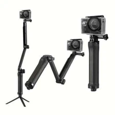 Foldable Pole 3-Way Adjustable Selfie Stick Action Camera Accessory See Desc