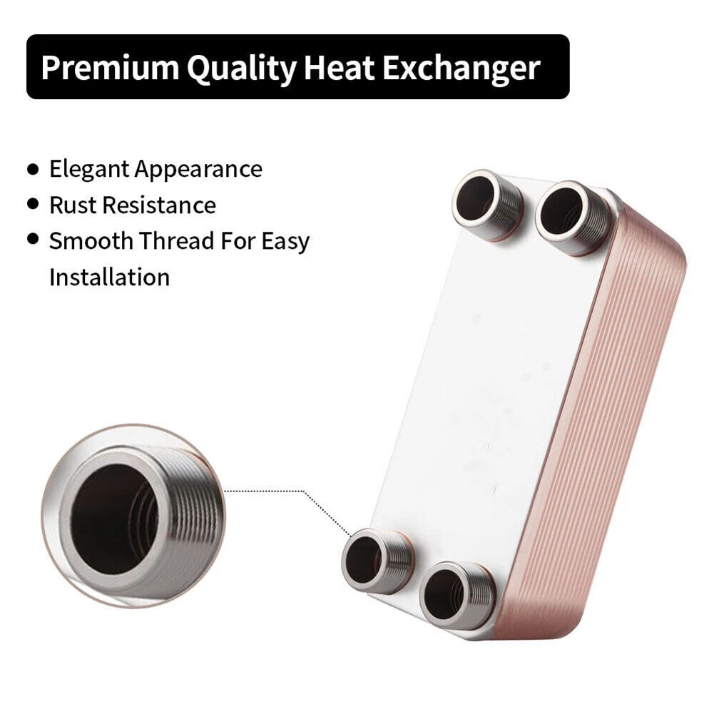 20-Plate Water to Water Brazed Plate Heat Exchanger | eBay