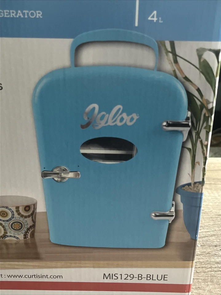 Igloo Mini Nevera Compacta para Bebidas 6 Latas Hogar AC 12vDC Coche Retro Diseño de Cadera Nuevo en Caja Foto 2 de 3
