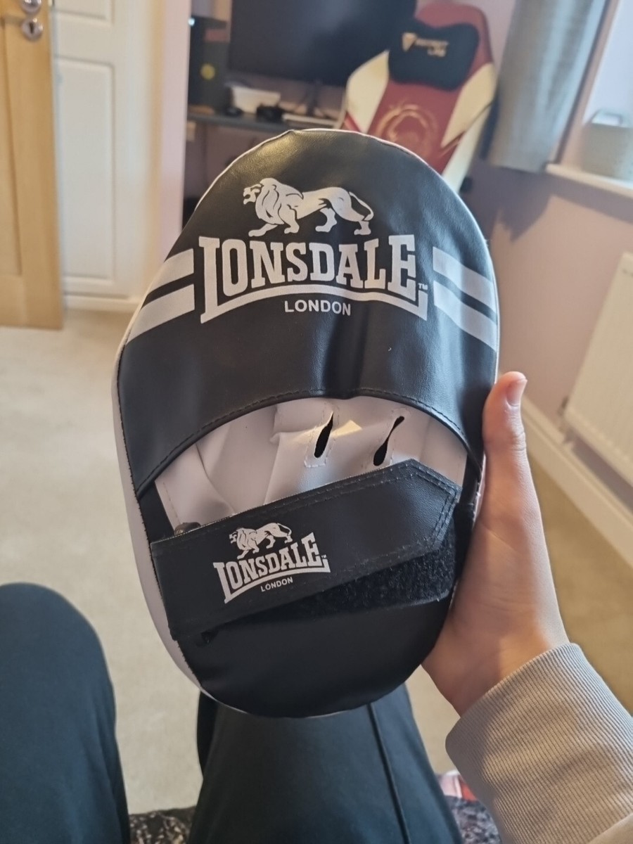 Lonsdale Contender Crochet et Jab Pads Noir Blanc Club Boxe Neuf