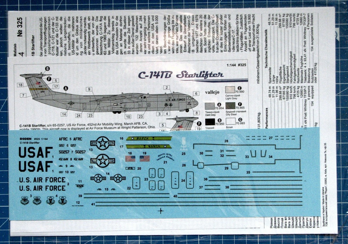 1/144 C-141B Starlifter (Roden 325) | eBay