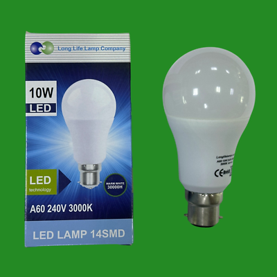 3 X 100W = 11W LED A60 BC B22 BAYONET ENERGY SAVING 6000K