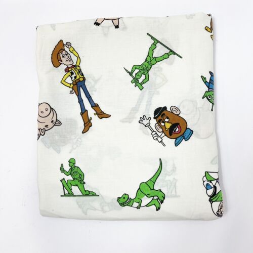 Vintage 90's Disney Toy Story Flat Sheet Woody Buzz Mr. Potato Head Twin - Picture 1 of 1