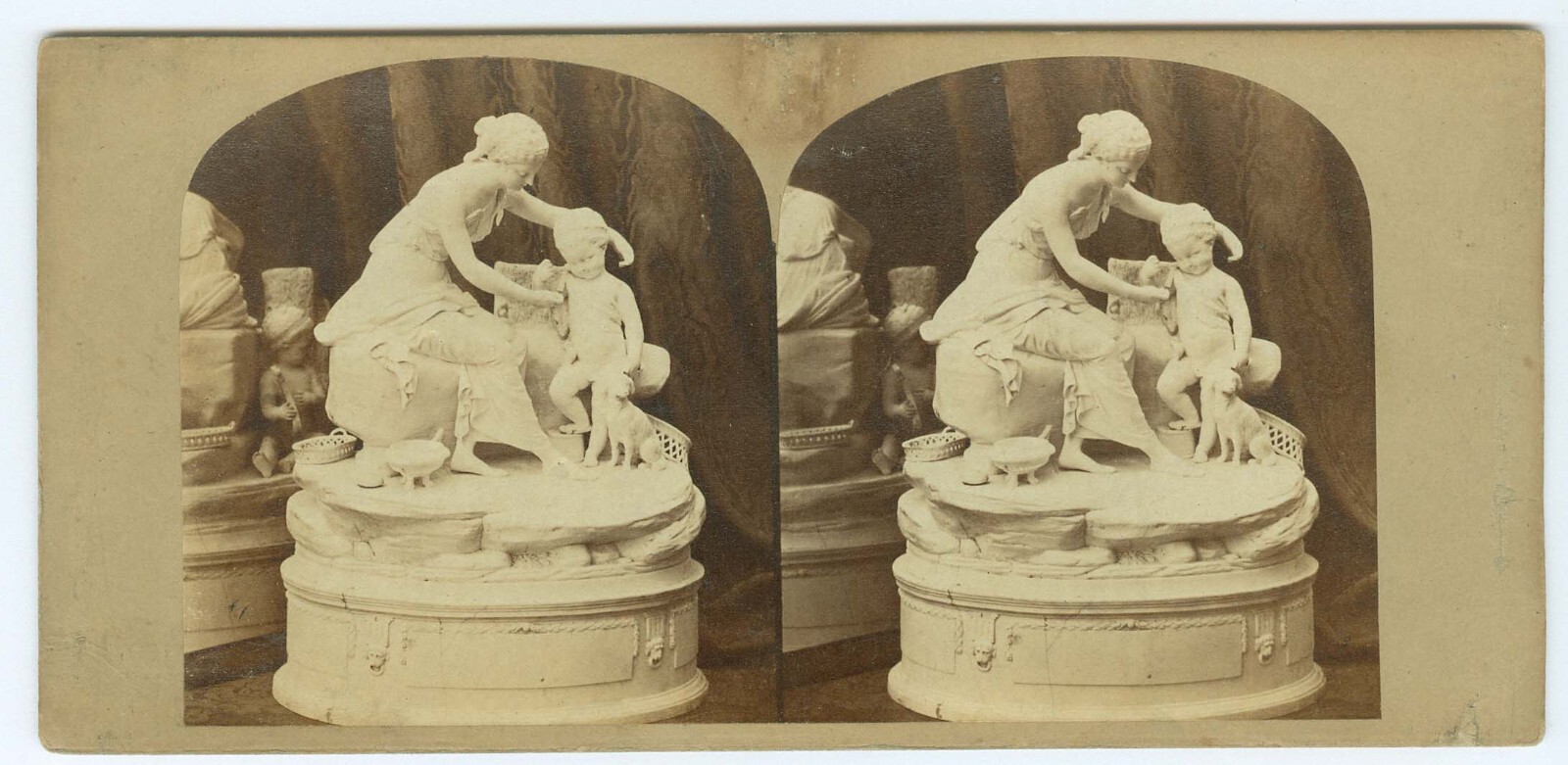 B7658~ 1850’s Statuary Stereoview – Innocence & Virtue – London Stereoscopic?