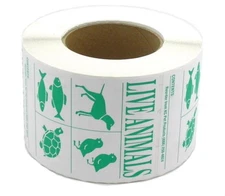 IATA Live Animal SPECIES Labels roll of 500 Stickers