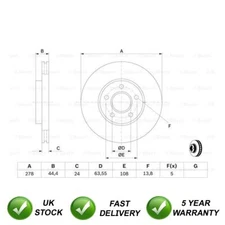Brake Disc Front SJR Fits Ford Transit Connect 2002-2013 1.8 D dCi