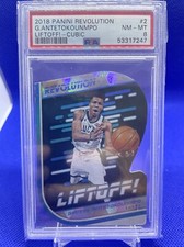 2018 Panini Revolution Giannis Antetokounmpo Liftoff Cubic /50 PSA 8 NM-MT Pop 1