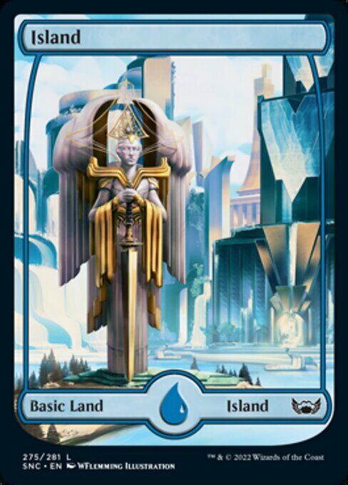 MTG Streets of New Capenna FULL ART L Island #275 Art Deco MTG Streets of New Capenna FULL ART L Island #275 Art Deco