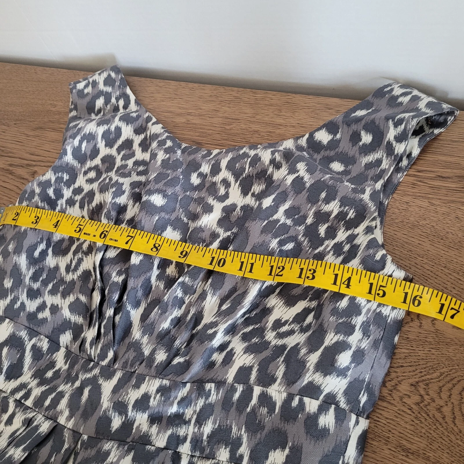 Abito con stampa leopardata nero Kate Spade taglia 4 look for argento fodera...