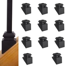 Iron Baluster Shoes Slant 1/2" Square Balusters 10 Pack Satin Black Screw Set