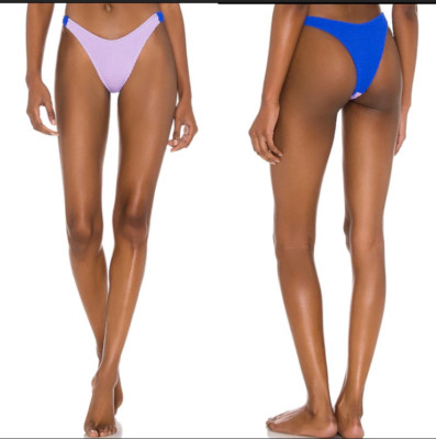 BOUND by BOND EYE LAVENDER / BRIGHT BLUE 'THE SINNER' CHEEKY BIKINI BOTTOM (O/S)
