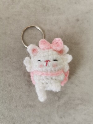 Crochet Cute Marie Cat Disney Keyring /Keychain UK