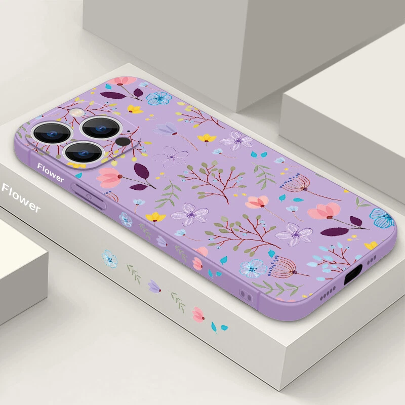 Phone Case Flower For iPhone 16 Pro Max 15 14 13 11 12 8 7 Shockproof Soft Cover