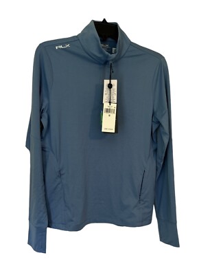 RLX Ralph Lauren Golf 1/4 Zip Pullover Light Blue Women's Size Medium MSRP $148