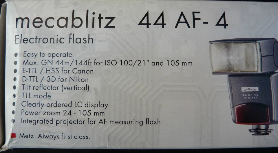 Metz Mecablitz 44 AF-4C Flashgun for Canon - Image 3 of 4