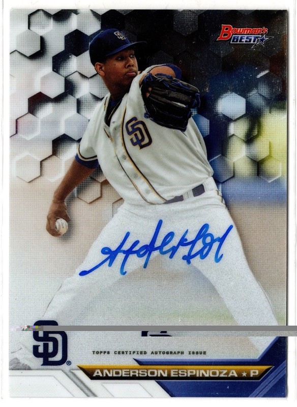 ANDERSON ESPINOZA 2016 Bowman’s Best Best Of 2016 Auto PADRES