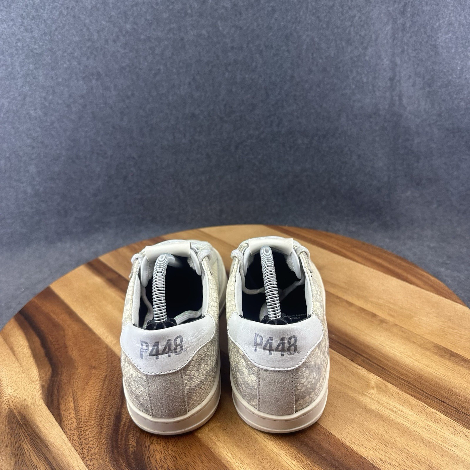 P448 John Embossed Leather Snake Python Suede Sne… - image 7