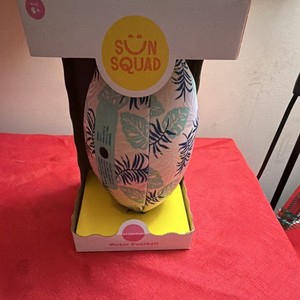 Sun Squad Multicolor Water Football Beach Ball Toy with Box, Ages 5+