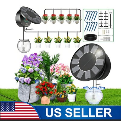 Solar Automatic Drip Irrigation System Kit,Auto Watering Kit for DIY Garden