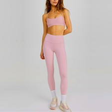 Alo Yoga Ballet Pink Airlift Intrigue Bra + 7/8 High-Waist Legging Size Large